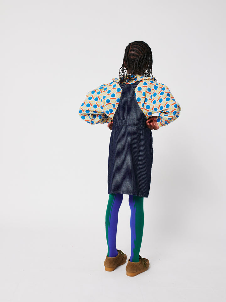 Bobo Choses - Jeans Jurk Tic Tac Toe Denim Navy Blue