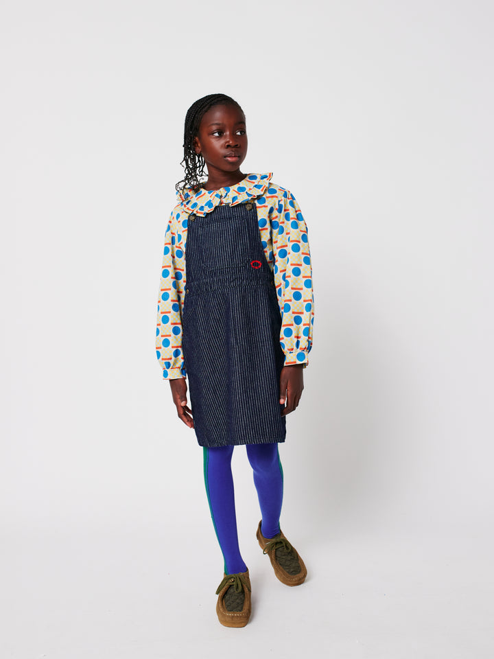Bobo Choses - Jeans Jurk Tic Tac Toe Denim Navy Blue