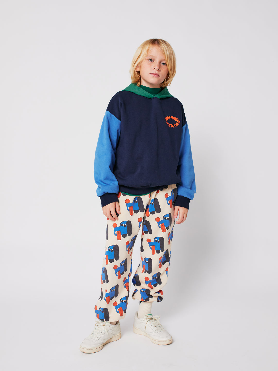 Bobo Choses - Sweater Met Kap Tic Tac Toe Color Block Multi