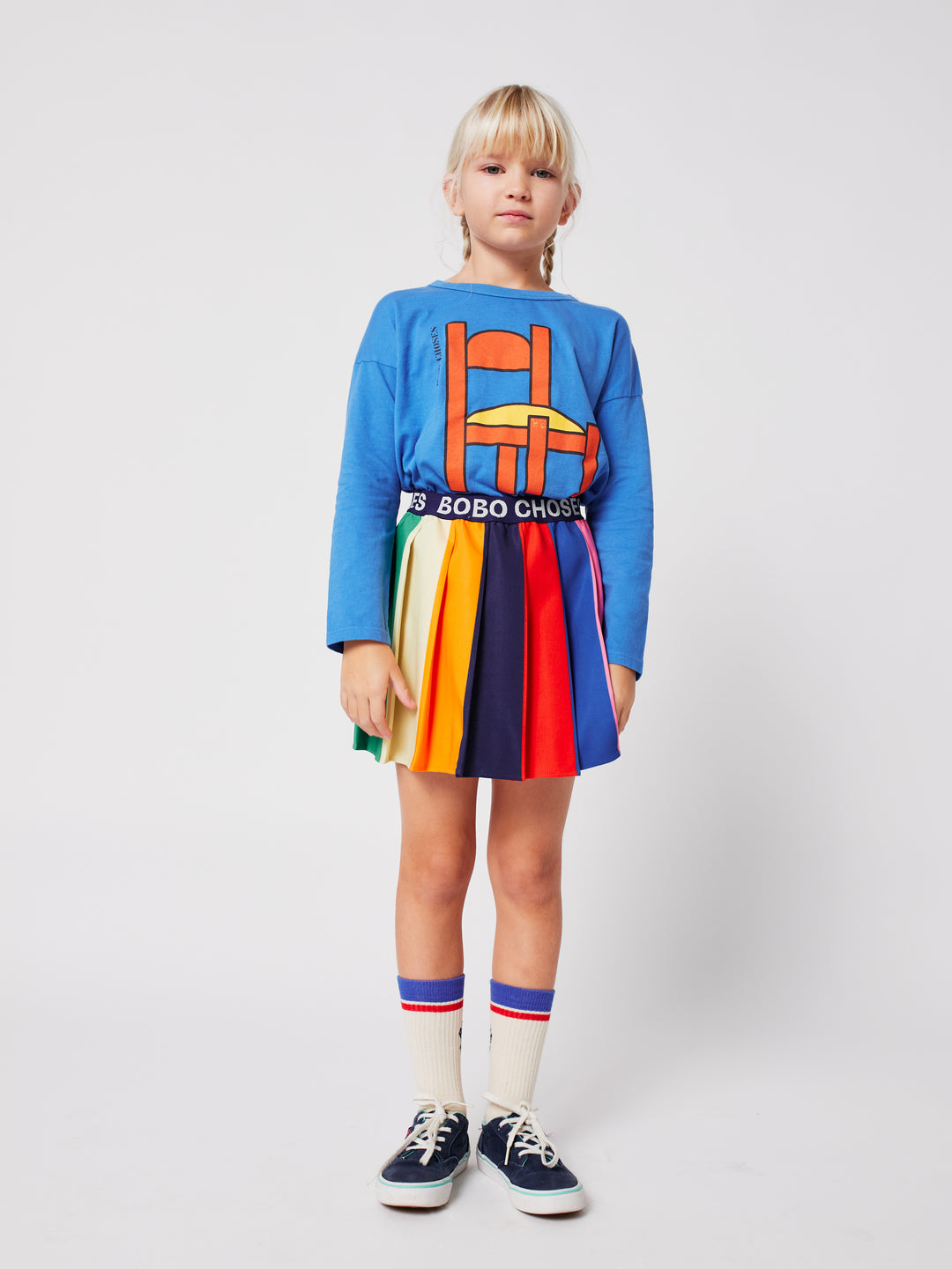 Bobo Choses - Rok Bobo Color Bock Pleated Multi