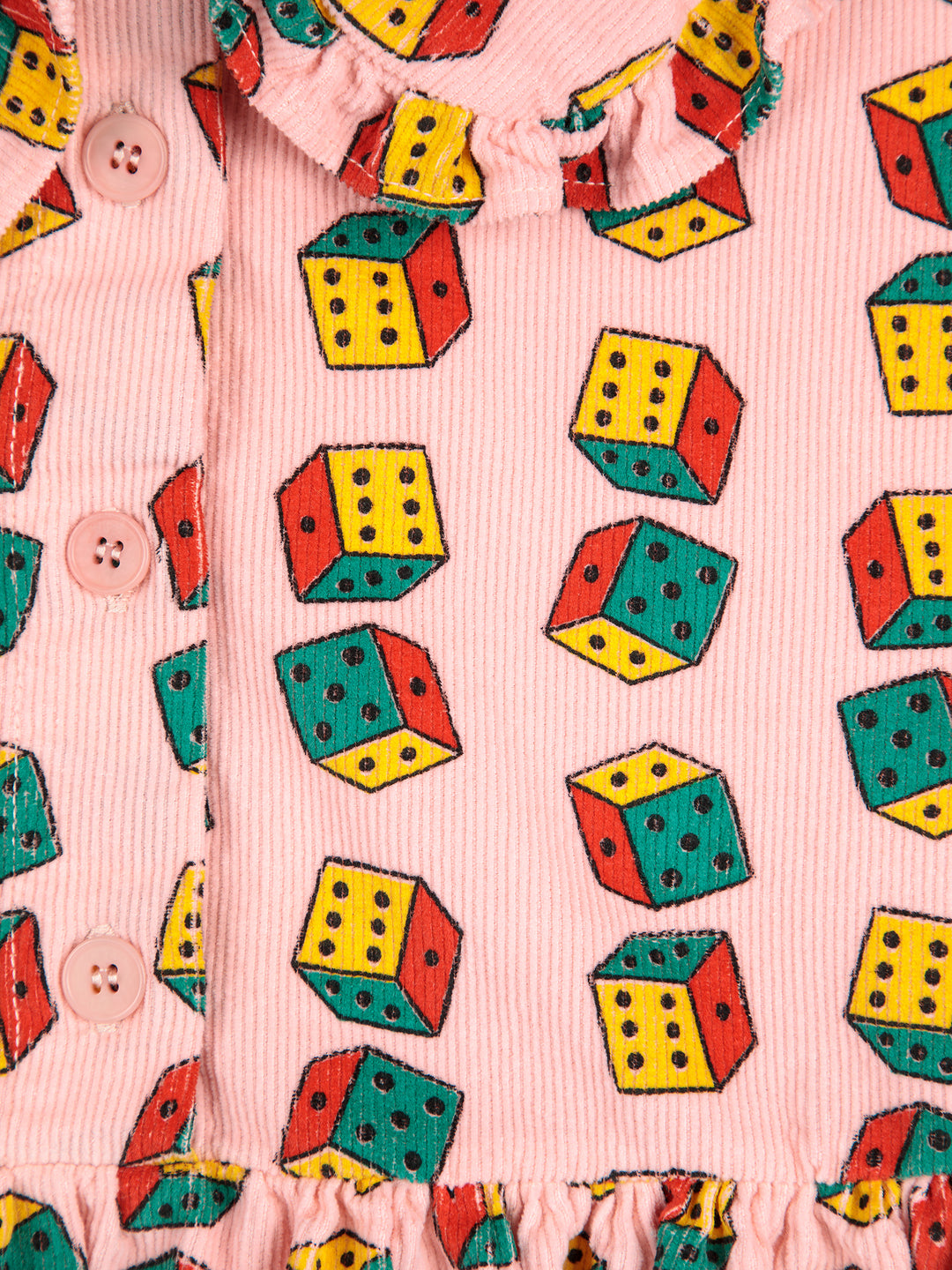 Bobo Choses - Jurk Dices Micro Corduroy All Over Pink