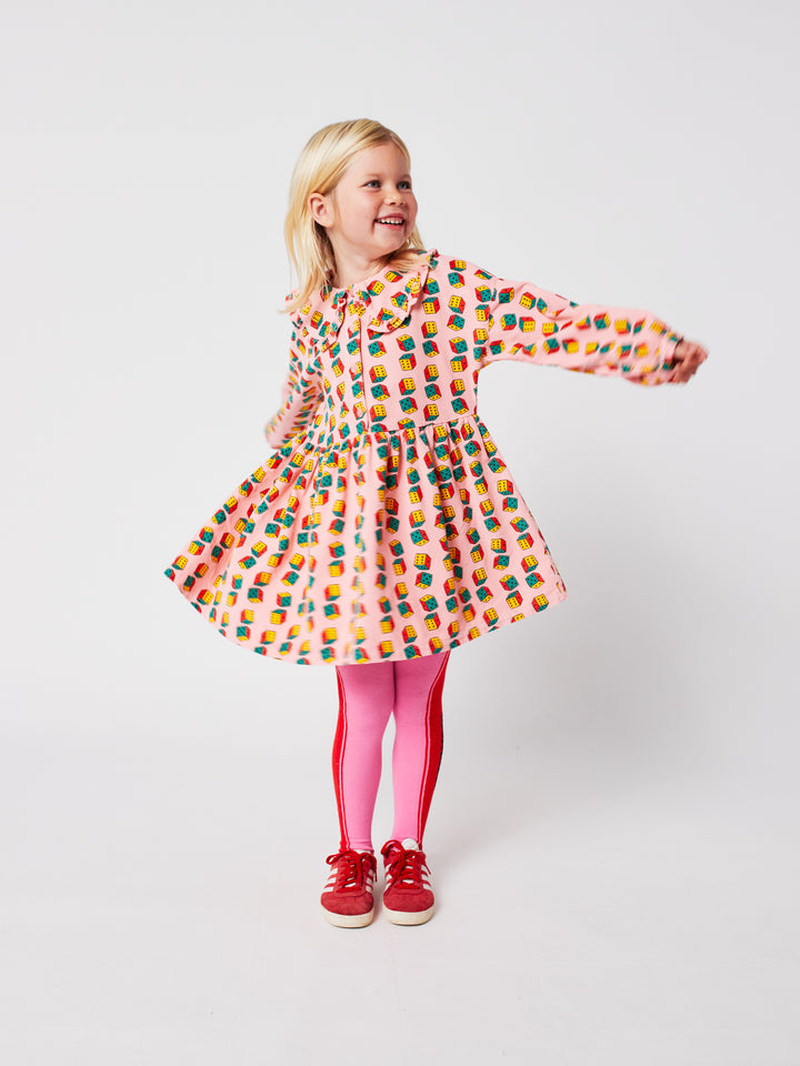 Bobo Choses - Jurk Dices Micro Corduroy All Over Pink