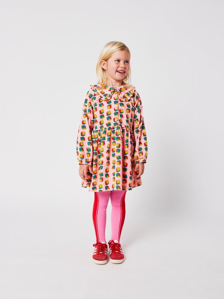 Bobo Choses - Jurk Dices Micro Corduroy All Over Pink
