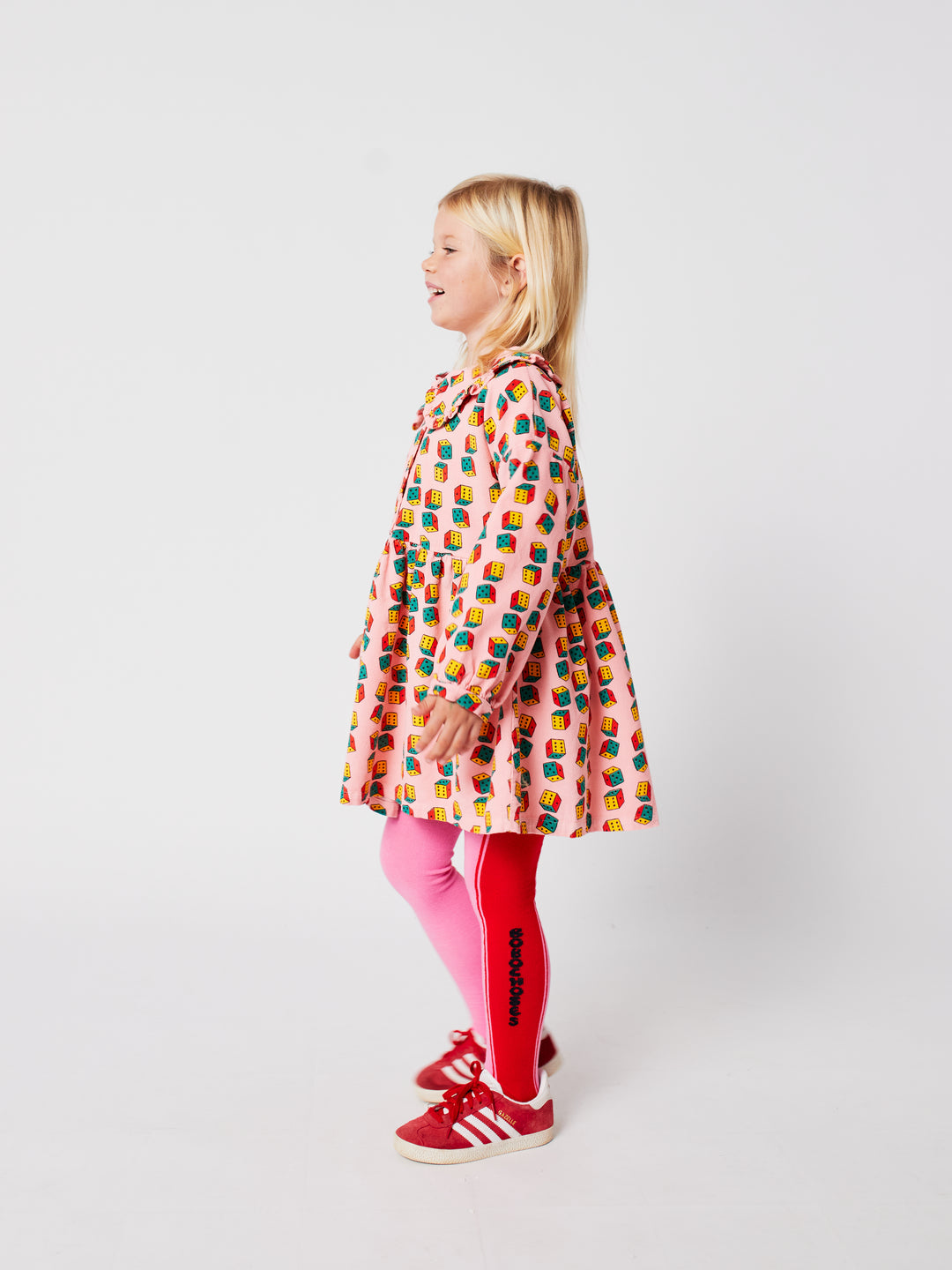 Bobo Choses - Jurk Dices Micro Corduroy All Over Pink