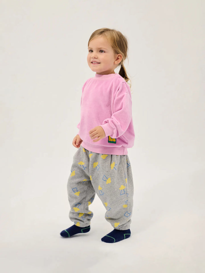 Bobo Choses - Booo Bo Choses Tag Velvet Sweatshirt Pink