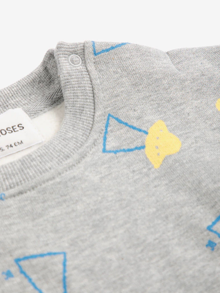 Bobo Choses - Pixel Abduction All Over Sweatshirt Light Heather Grey