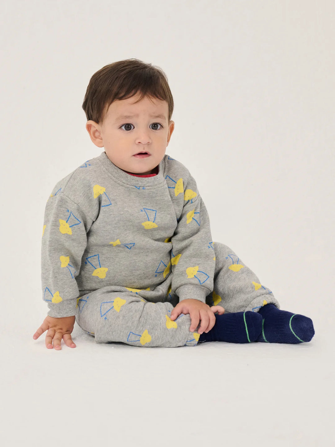 Bobo Choses - Pixel Abduction All Over Sweatshirt Light Heather Grey