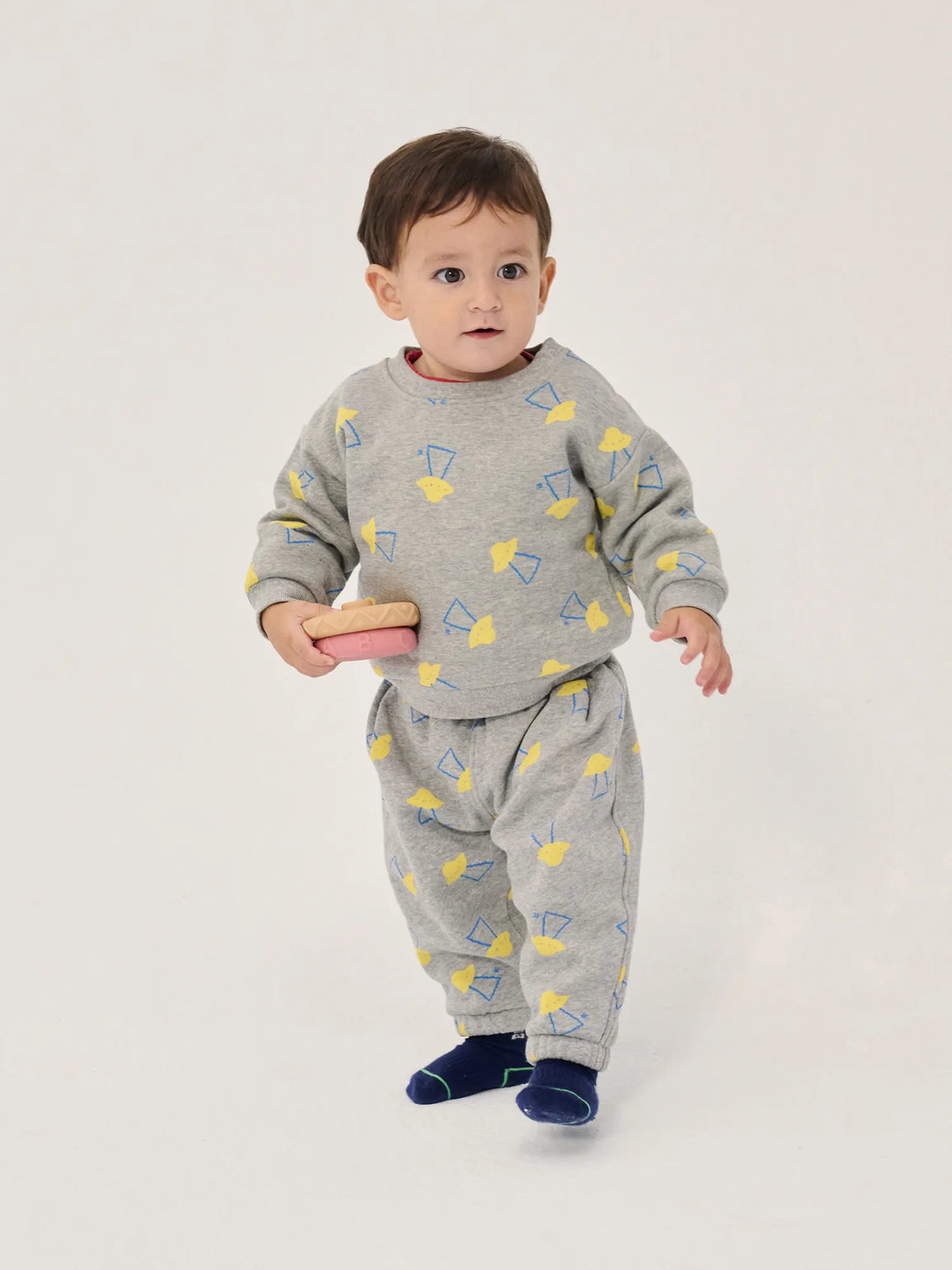 Bobo Choses - Pixel Abduction All Over Sweatshirt Light Heather Grey