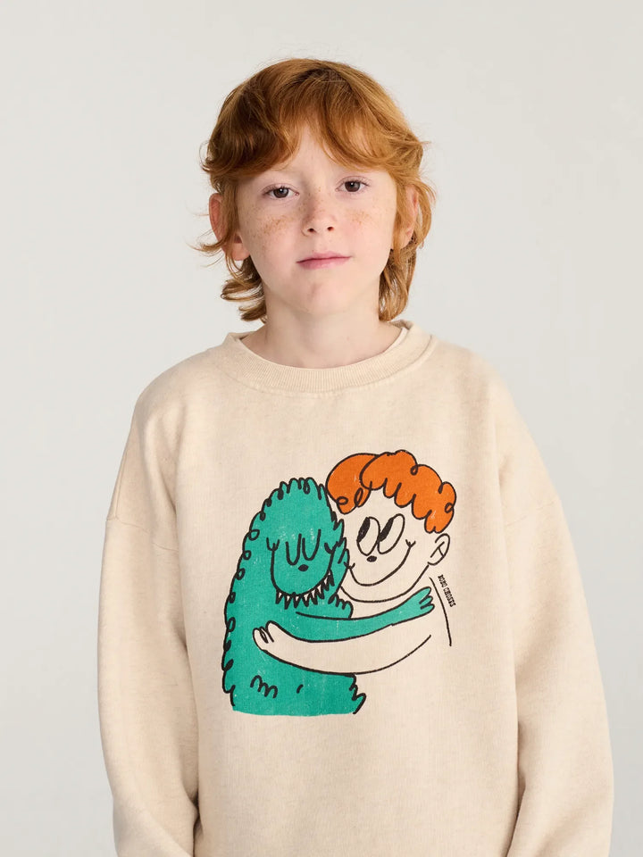 Bobo Choses - Hug Hairy Monster Sweatshirt Beige
