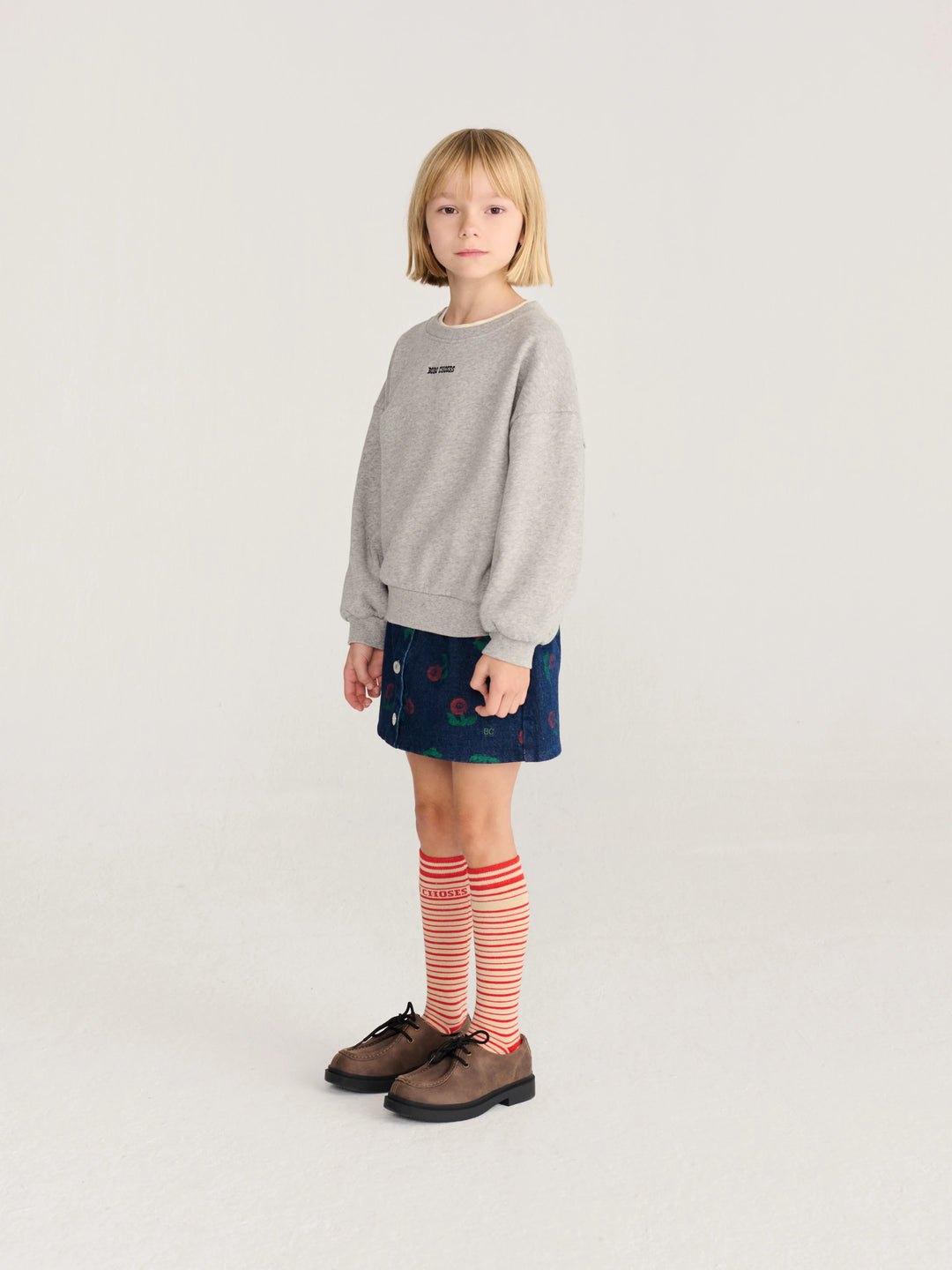Bobo Choses - Mush Monster Duo Sweatshirt Light Heather Grey