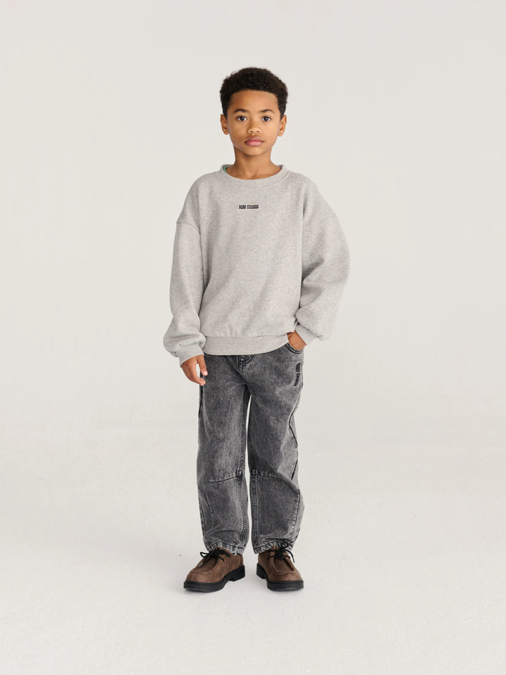 Bobo Choses - Mush Monster Duo Sweatshirt Light Heather Grey