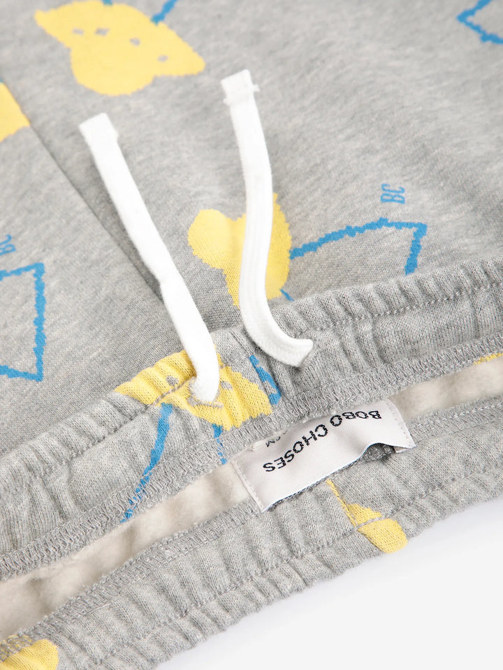 Bobo Choses - Pixel Abduction All Over Jogging Pants Light Heather Grey