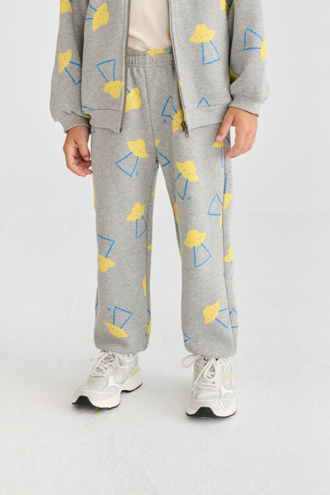 Bobo Choses - Pixel Abduction All Over Jogging Pants Light Heather Grey