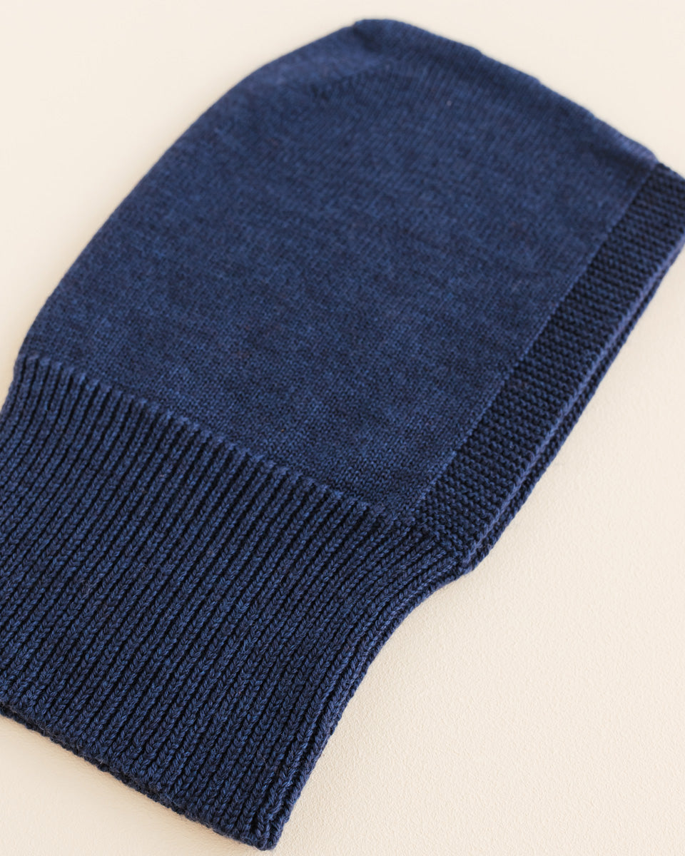 Hvid Eddy balaclava muts in Blue, merinowol, medium