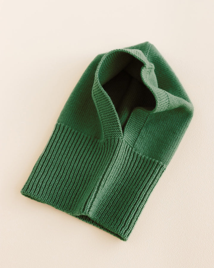 Hvid Eddy balaclava muts in Grass, merinowol, medium