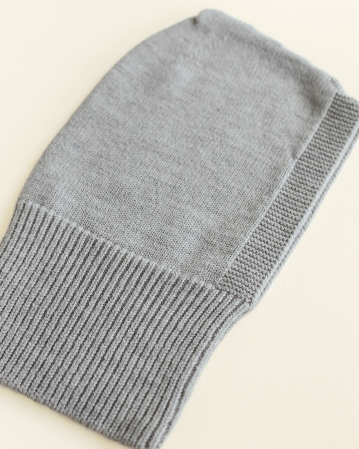 Hvid Eddy balaclava muts in Grey Melange, merinowol, small