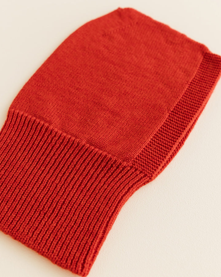 Hvid Eddy balaclava muts in Red, merinowol, medium