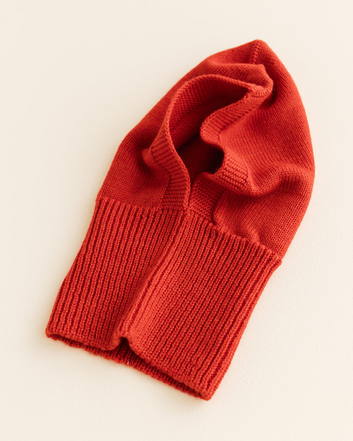 Hvid Eddy balaclava muts in Red, merinowol, small