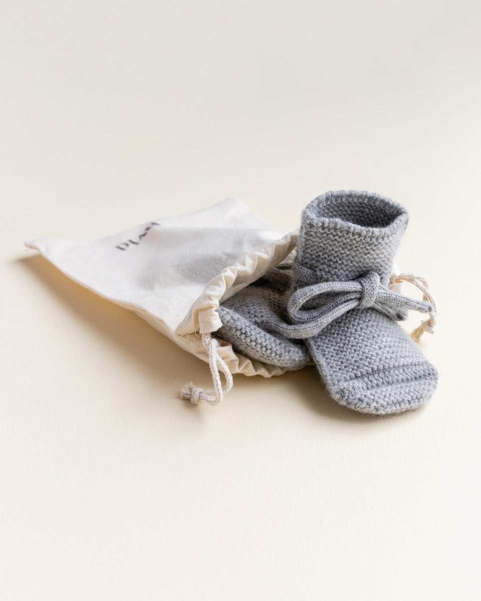 Hvid - Slofjes Grey Melange | 9-15m