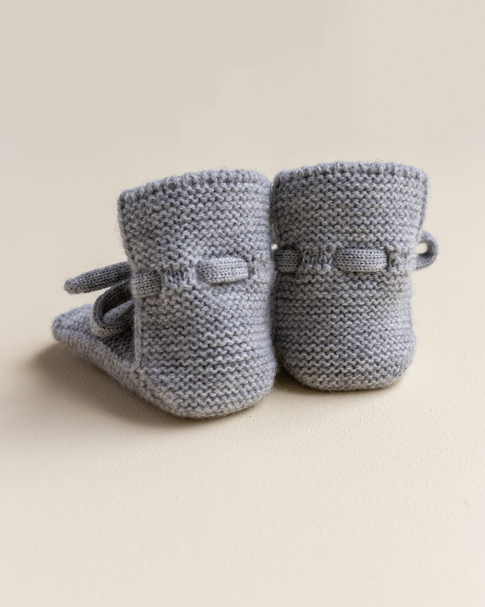 Hvid - Slofjes Grey Melange | 9-15m