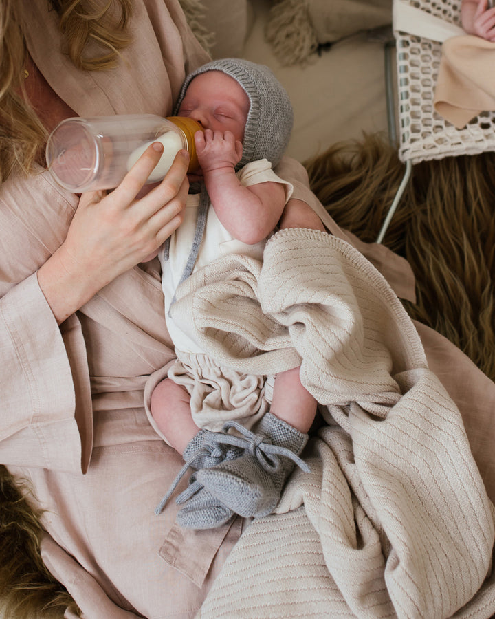 Hvid - Slofjes Grey Melange | 9-15m