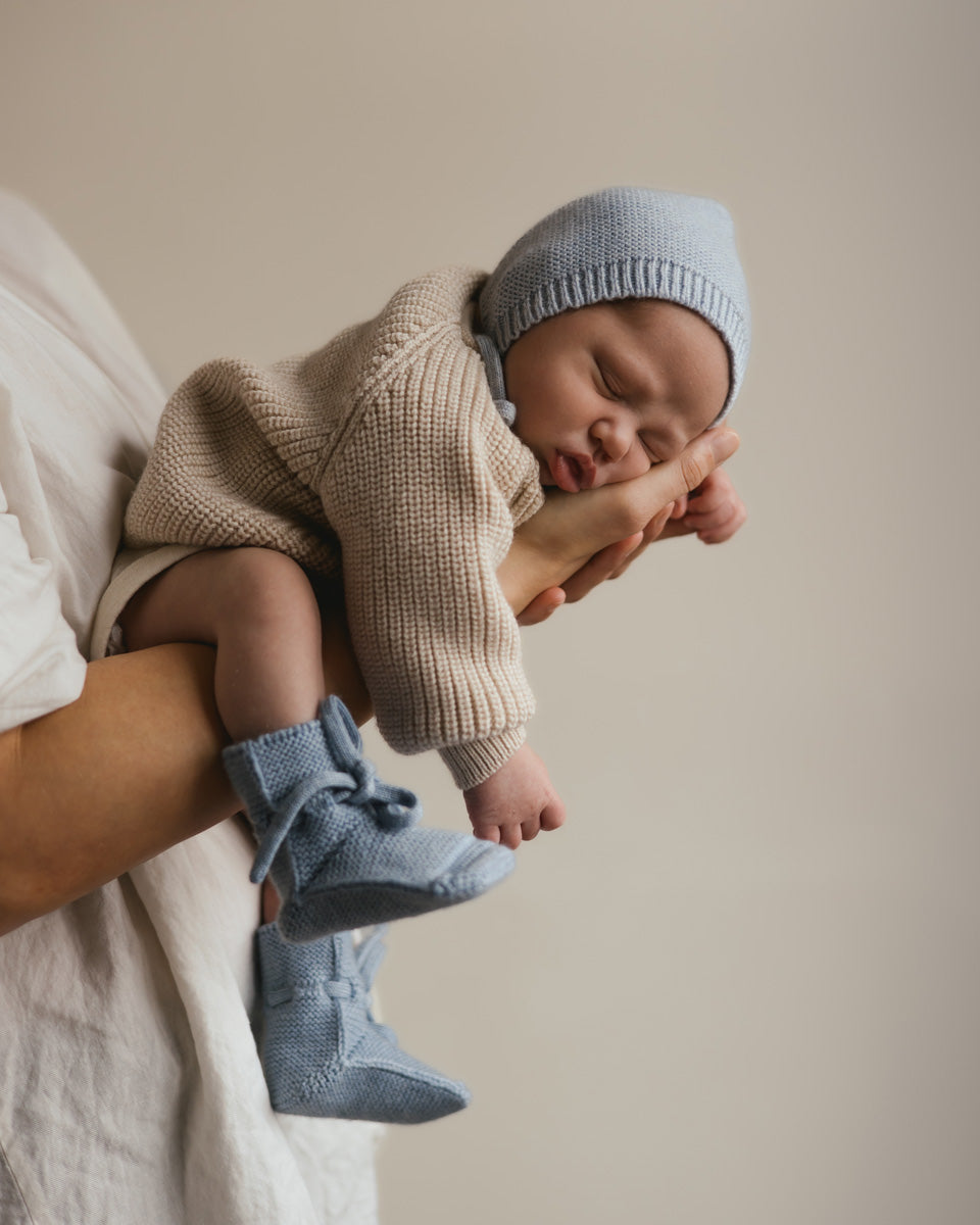 Hvid - Slofjes Light Blue | 0-9m