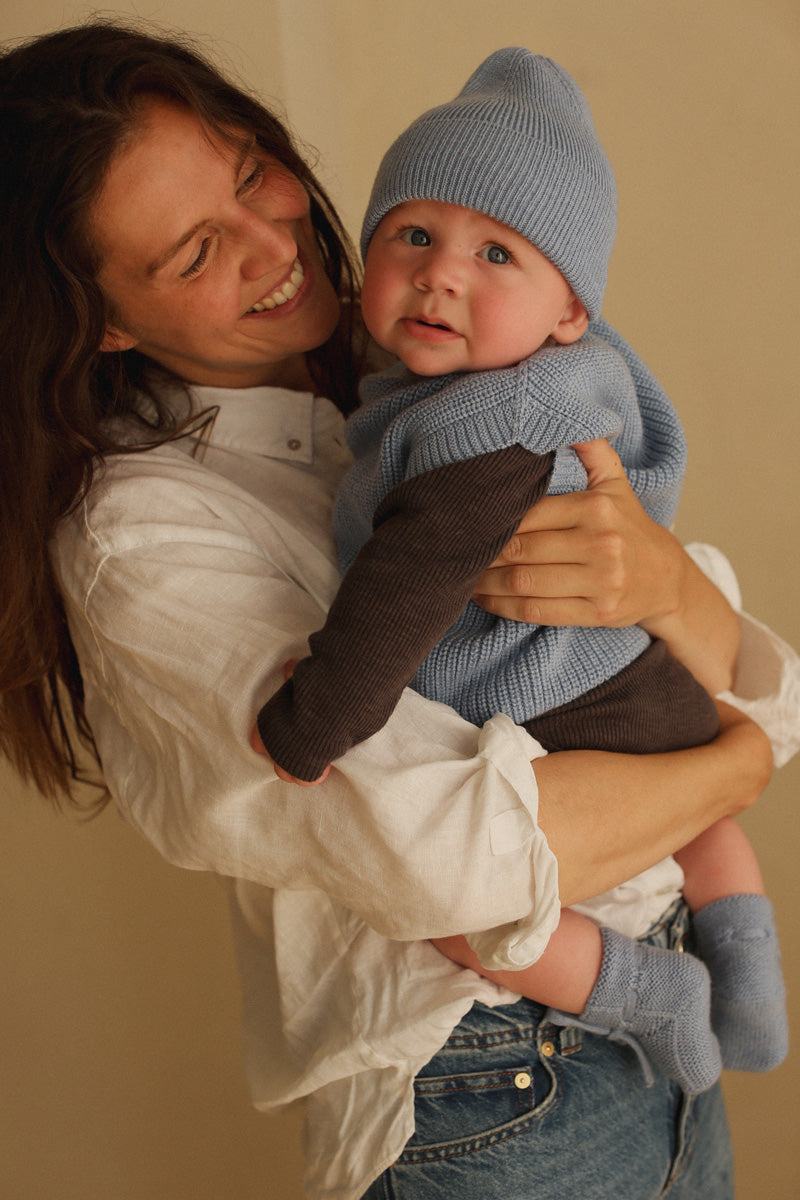 Hvid - Slofjes Light Blue | 0-9m