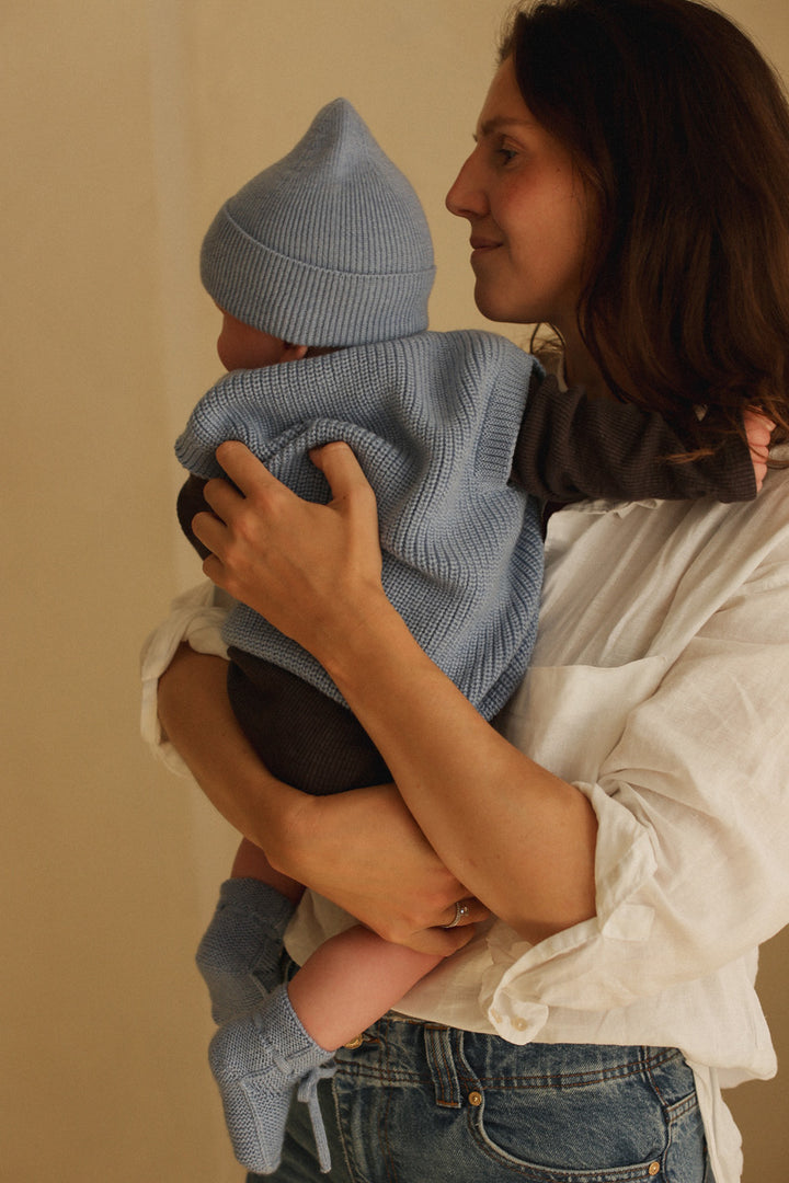 Hvid - Slofjes Light Blue | 0-9m