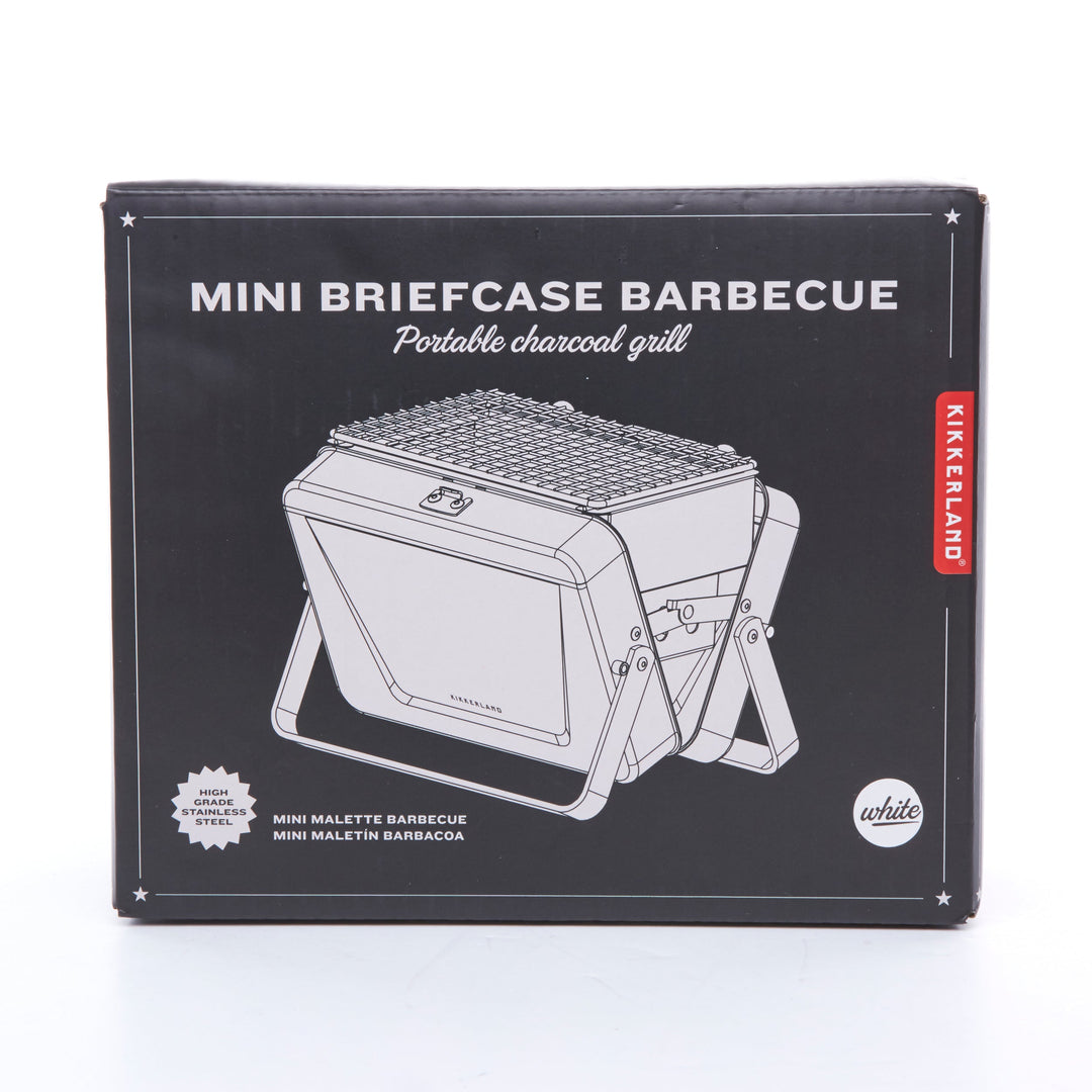 Kikkerland Compacte Barbecue Briefcase Small, draagbare houtskoolgrill gemaakt van hoogwaardig staal, ideaal voor buitengrillen