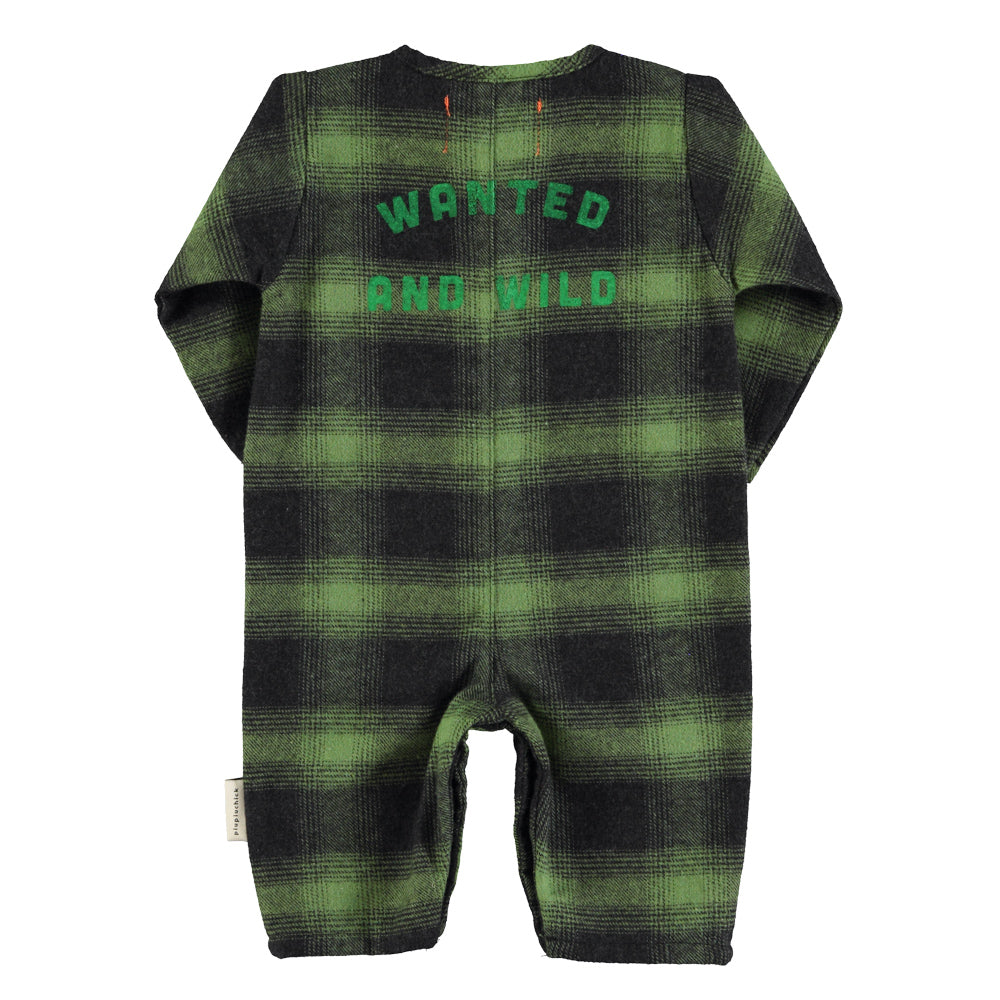 Onesie Baby Checkered Flannel Green / Black