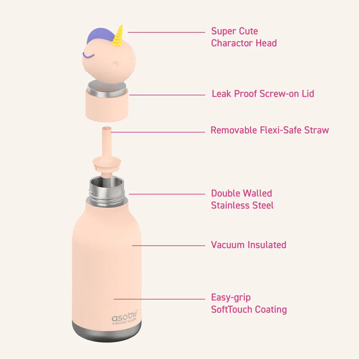 Asobu – Drinkfles Bestie Animal Unicorn Sparkle | 475ml
