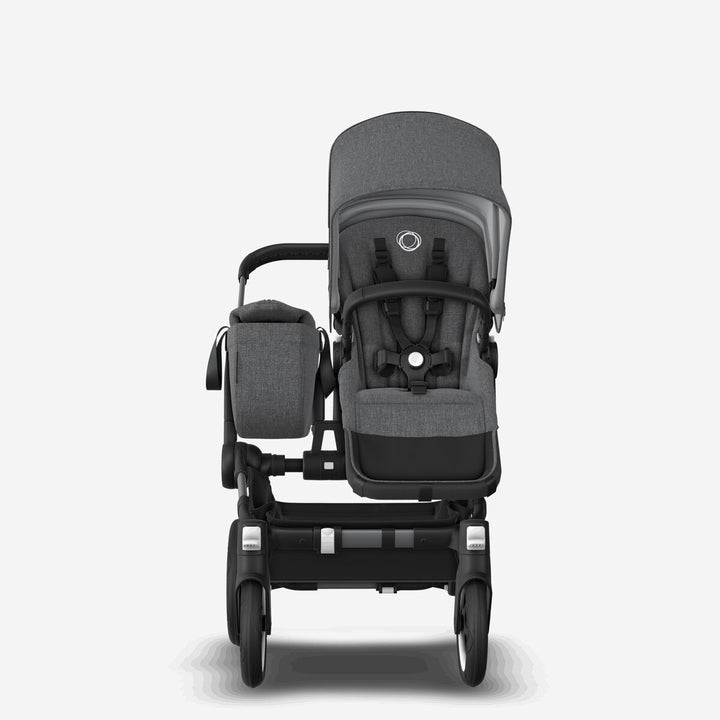 Bugaboo Donkey5 Mono kinderwagen in Graphite / Grey Melange, om te vormen tot duo kinderwagen, met ruime opbergcapaciteit en UPF 50+ zonnekap.