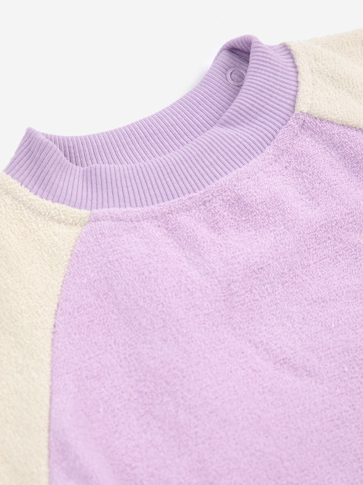 Sweater Baby Color Block Terry Lila Lavender