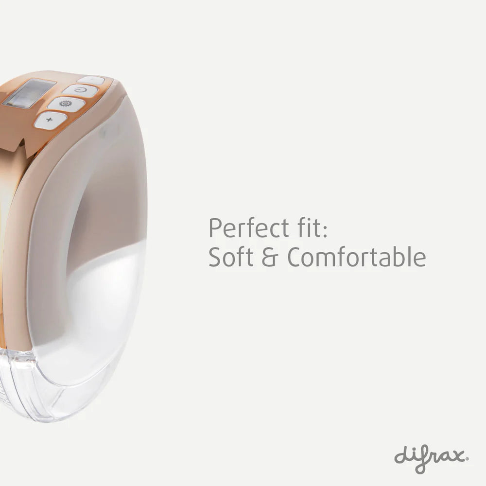 Difrax Hands-Free borstkolf in creamkleur, draadloos en compact design