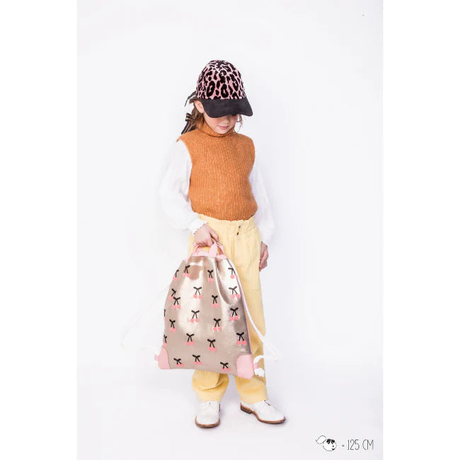 Turn- en zwemzak met vrolijke kersenprint – Jeune Premier Cherry Pompon