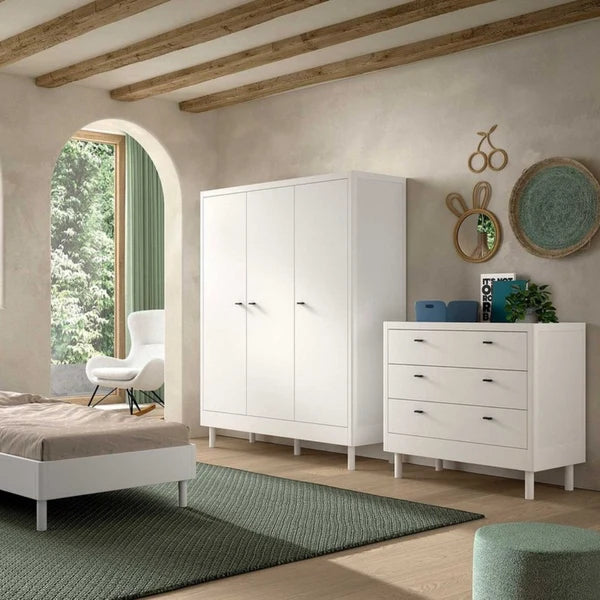 Jaxx - Kast Forrest Beech 3-deurs | Wit