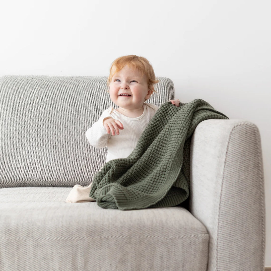Bemini - Deken Knitted 80x100cm | Wasabi
