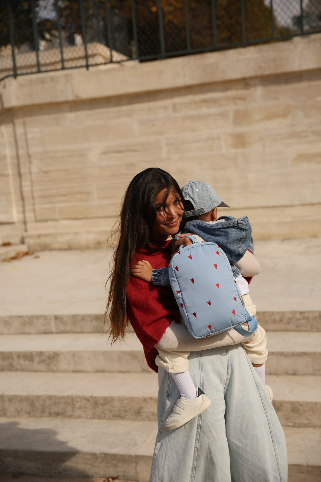 Studio Noos - Rugzak Puffy Mini Hearts | Light Blue