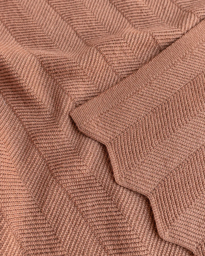 Dik Hvid deken Freddie in Terracotta merinowol, 70x100 cm