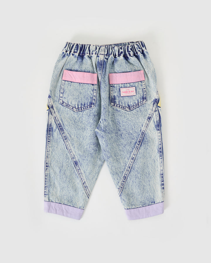 Goldie + Ace jeans Nora met pastelaccenten en verstelbare taille