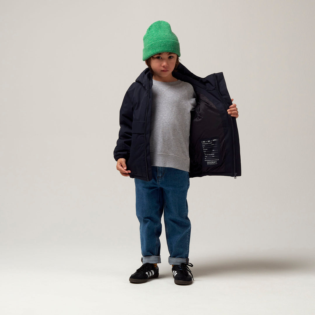 Gosoaky Smooth Lion regenjas in Sky Captain Blue met sportieve details