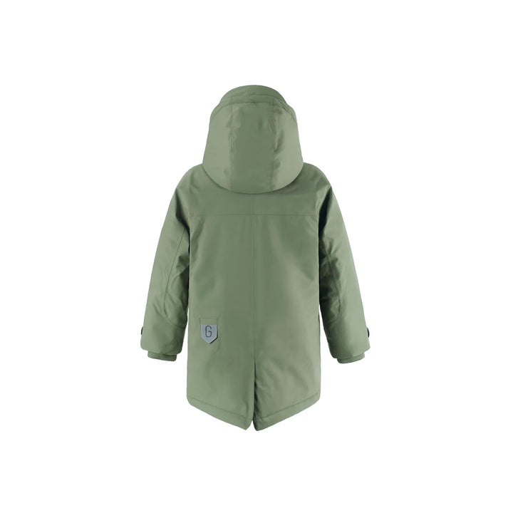 Gosoaky regenjas Sleeping Pigeon in Deep Lichen Green met vier zakken, waterdicht en ademend, ideaal voor zware regenval