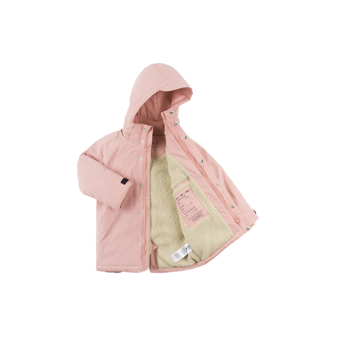 Gosoaky regenjas Sleeping Pigeon in Evening Pink met vier zakken, waterdicht en ademend, ideaal voor zware regenval