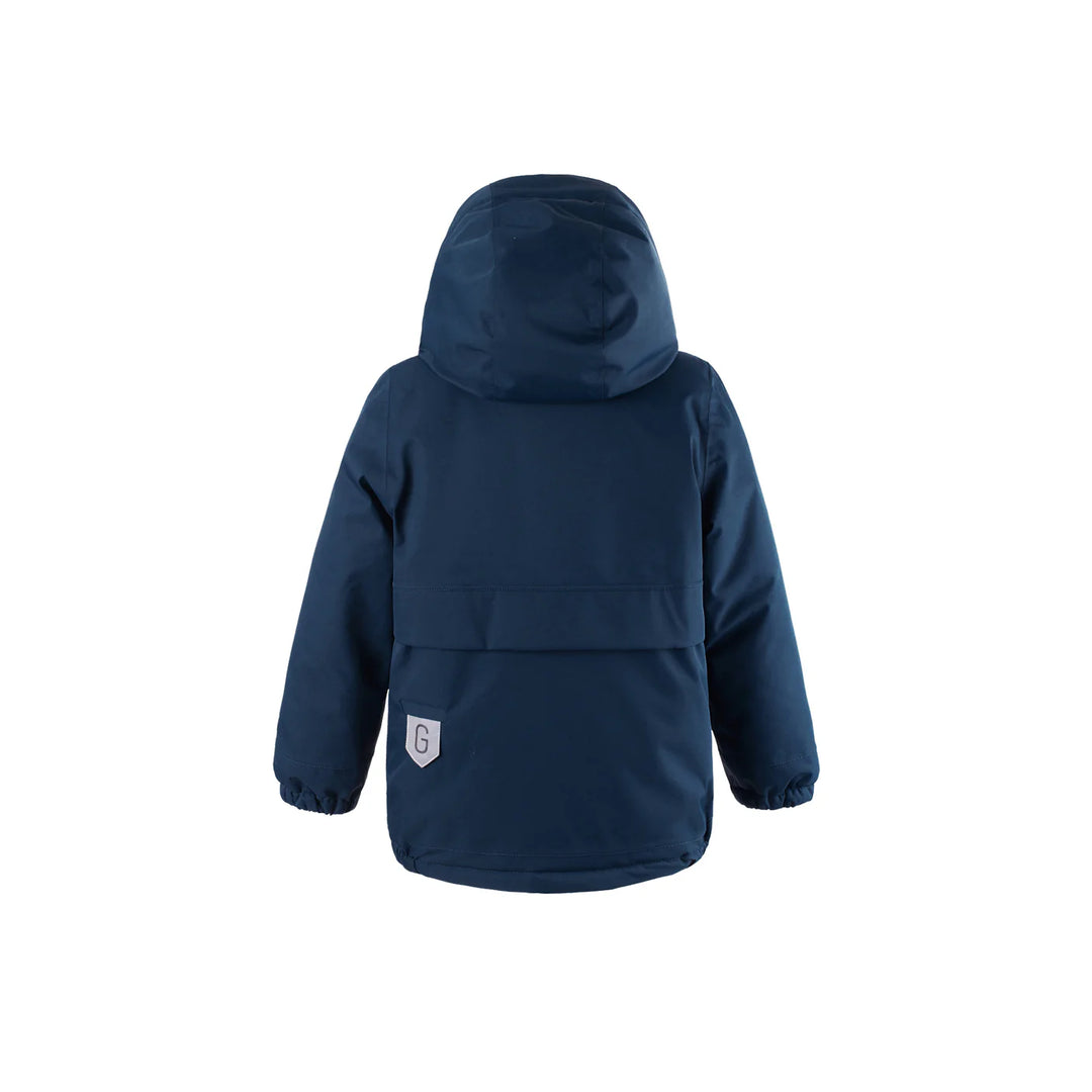 Gosoaky sportieve regenjas Smooth Lion in True Blue, medium gewatteerd, waterdicht en ademend, perfect voor actieve kinderen