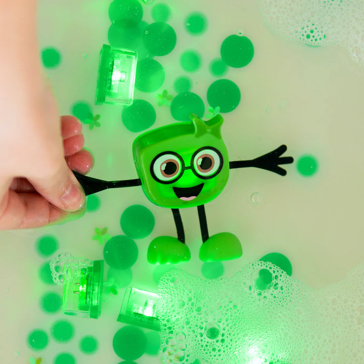 Glo Pals Pippa Light Up Green badspeeltje met licht en buigbare armen in bad