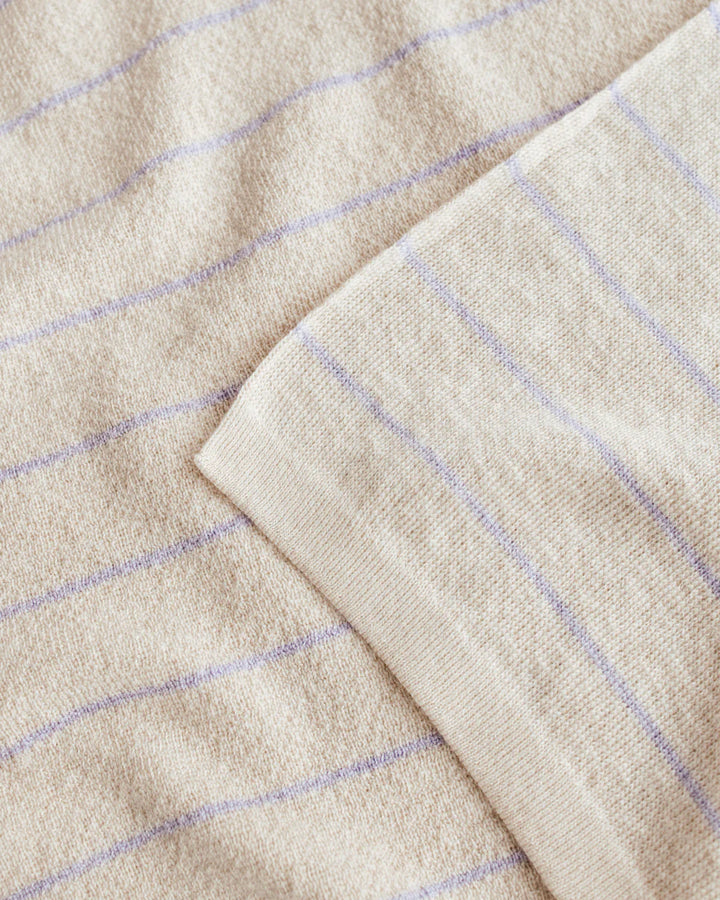 Hvid deken Harry 70x100 cm in Cream/Lilac, gebreid merinowol