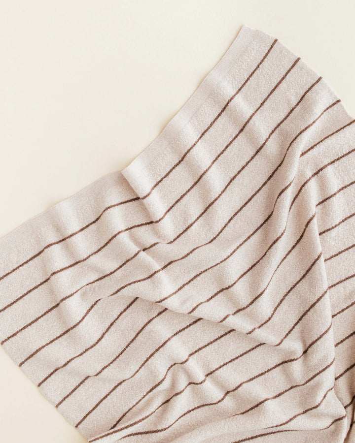 Hvid deken Harry 70x100 cm in Cream/Mocha, gebreid merinowol