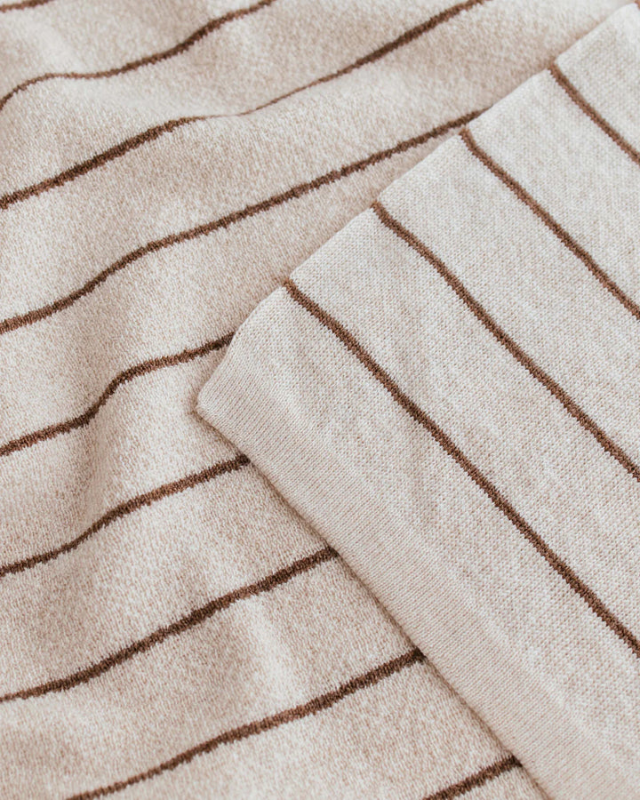 Hvid deken Harry 70x100 cm in Cream/Mocha, gebreid merinowol