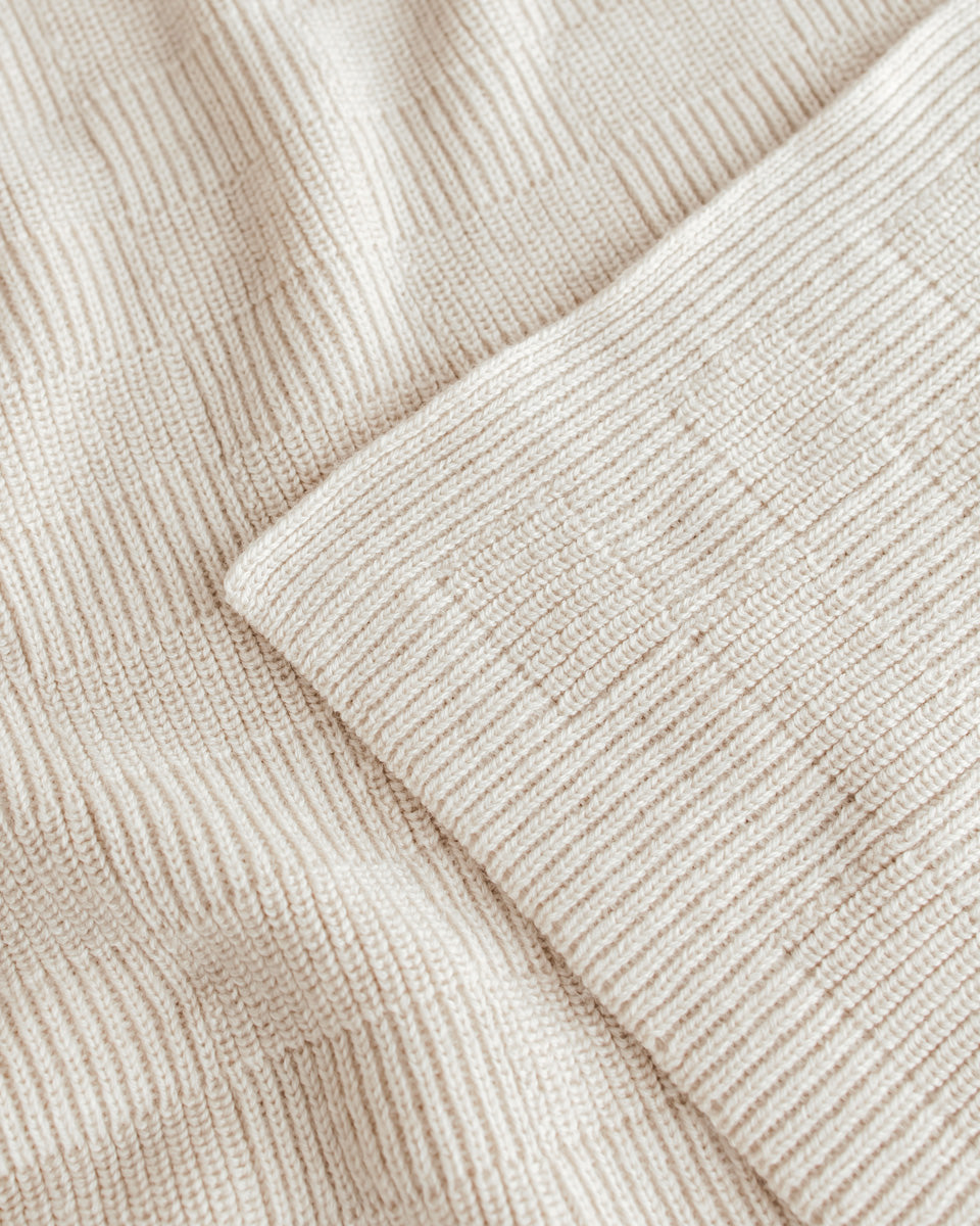 Hvid Ivy deken in Cream met geribbelde structuur, 70 x 95 cm