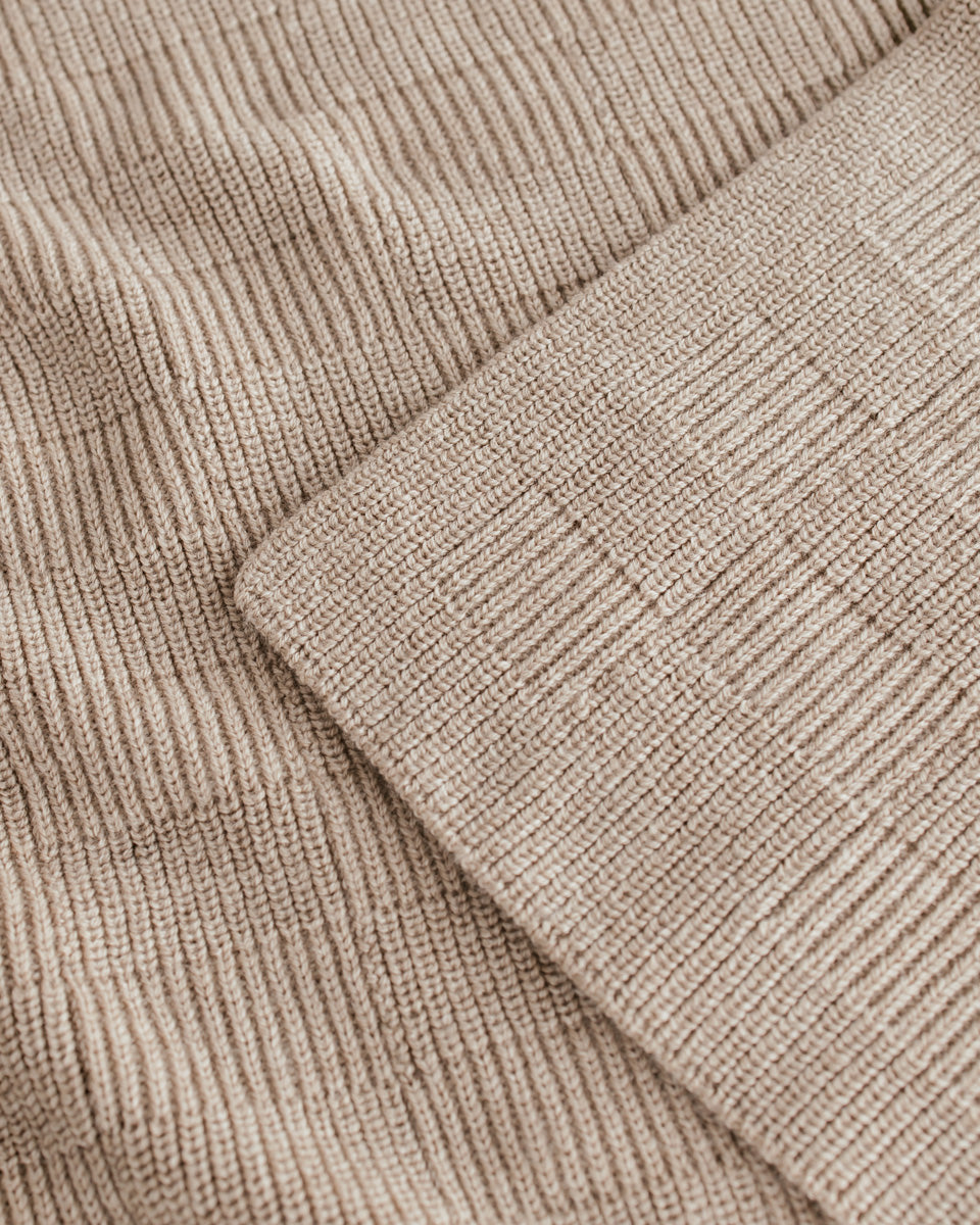 Hvid Ivy deken in Sand met geribbelde structuur, 70 x 95 cm